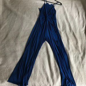 Forever 21 Blue High Slit Plus Jumpsuit